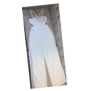 Charlotte Russe white cutout jumpsuit